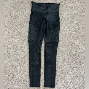 SPANX, Faux Leather Moto Leggings, Size S, Black